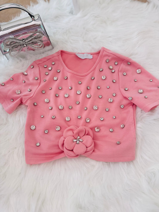 Pink jeweled top